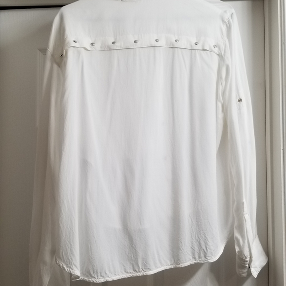 Diesel studded button up cropped white shirt - Picture 3 of 8